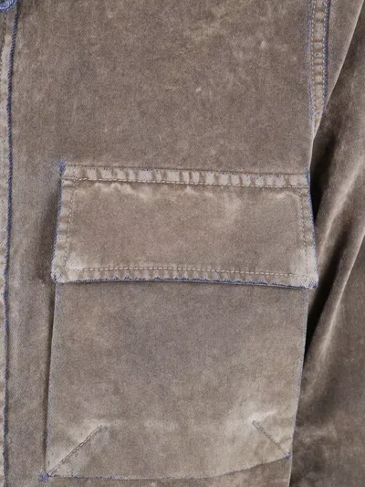 Aspesi Shirt With Front Flap Pockets In Brown