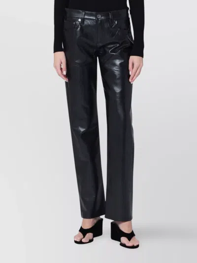 Agolde Faux Leather Trousers With Pockets And Loops In Black