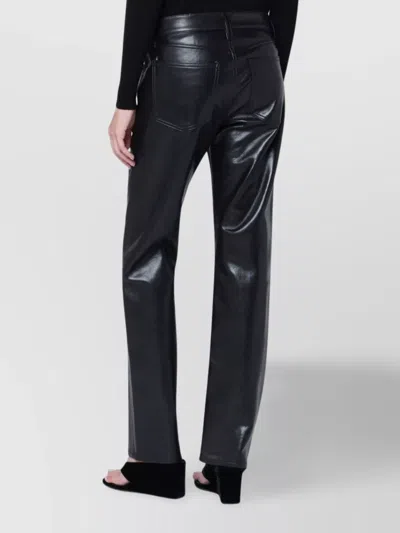 Agolde Faux Leather Trousers With Pockets And Loops In Black