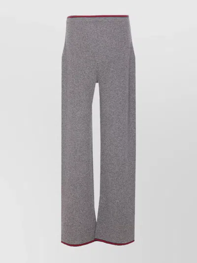 Gucci Womens Dusty Dark Grey Mc Ribbed Straight-leg Wool Knit Trousers In Gray
