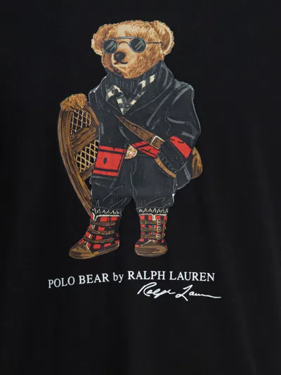 Polo Ralph Lauren Mens Fa25 Black Holiday Bear Bear-print Short-sleeve Cotton T-shirt In Black