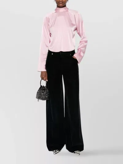 Forte Forte Flocked Cotton Five-pocket Trousers With Textured Finish In Black