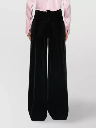 Forte Forte Flocked Cotton Five-pocket Trousers With Textured Finish In Black