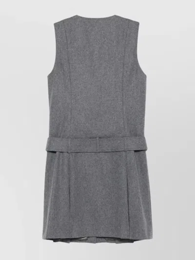 Apc Waist Cinched Dress Pleated Skirt In Gray