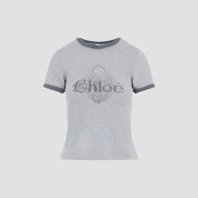 Chloé Baby Fit T-shirt With Logo In Cotton Jersey In Black