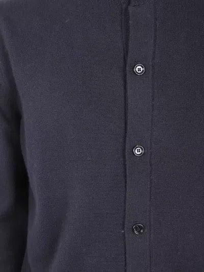 Lardini Long Sleeve Crew Neck Knit Sweater In Blue