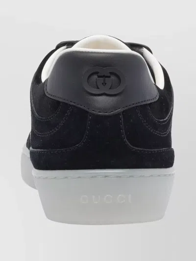 Gucci G75 Low Top Sneakers With Rubber Sole In Black