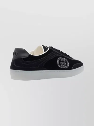 Gucci G75 Low Top Sneakers With Rubber Sole In Black