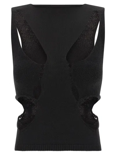 Rick Owens Tanja Black Wool Top In Animal Print