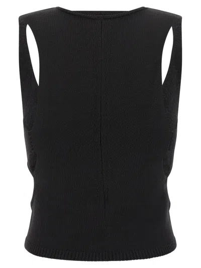 Rick Owens Tanja Black Wool Top In Animal Print