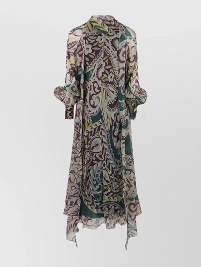 Etro Silk Dress With Paisley Print In Multi