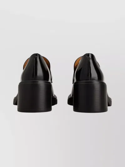 Tod's Block Heel Round Toe Loafers With Hardware In Black