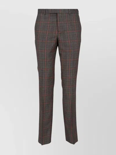 Paul Smith Classic Straight-leg Trousers With Smooth Finish In Brown