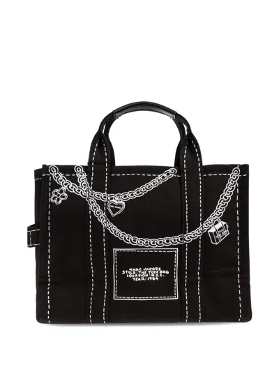 Marc Jacobs The Trompe L Oeil Charm Medium Tote Bag In Black
