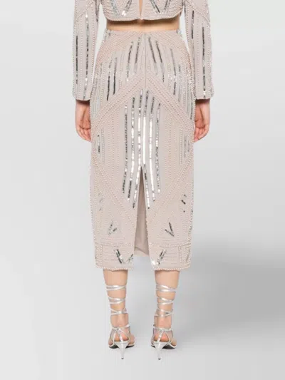 Forte Forte Midi Skirt With Geometric Pattern And Embellishments In Pink