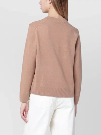 Maison Kitsuné Wool Cardigan With Front Pockets And Long Sleeves In Neutral
