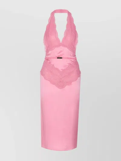 Gucci Halter Neck Midi Dress With Belt Detail In Pattern