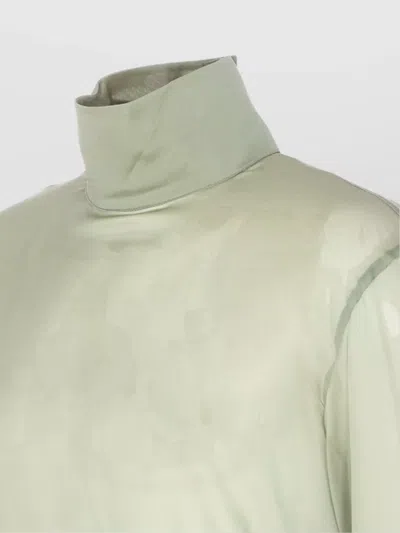 Gucci High Neck Long Sleeve Sheer Shirt In White