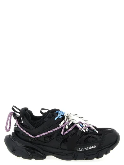 Balenciaga Black Mesh And Rubber Track Trail Laces Sneakers In Black