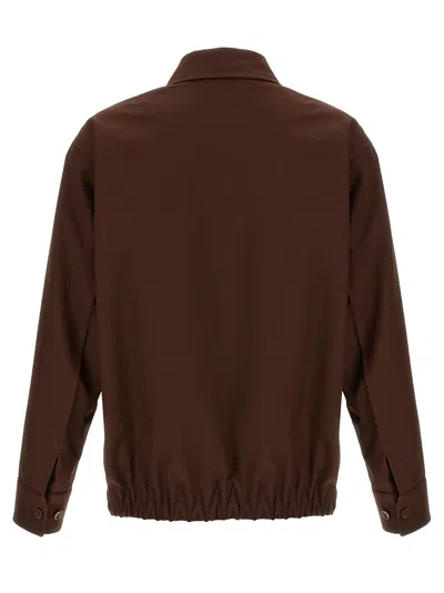 Gucci Twill Jacket Puffer Jackets Brown In Brown