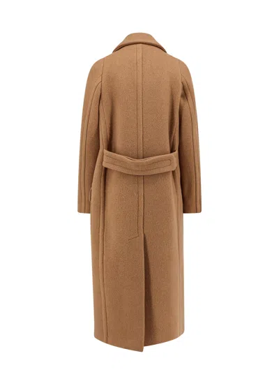 Dries Van Noten Double-breasted Wool Coat In Brown