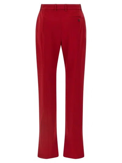 Alexander Mcqueen Stretch Wool Gabardine Trousers In Red