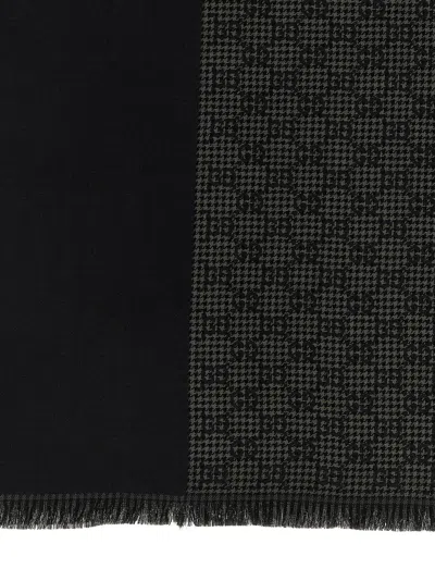 Gucci Wool Silk Scarf Scarves And Foulards Multicolor In Black