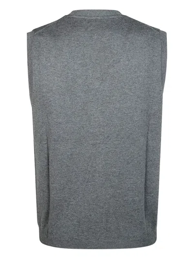 Sun 68 Button-front Knitted Gilet In Gray