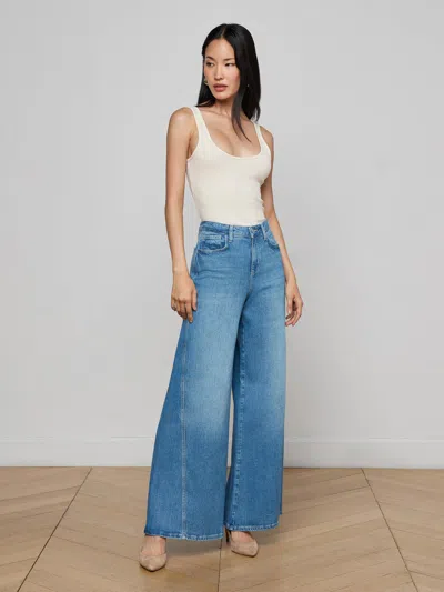 L'agence Sandy Wide-leg Jean In Blue