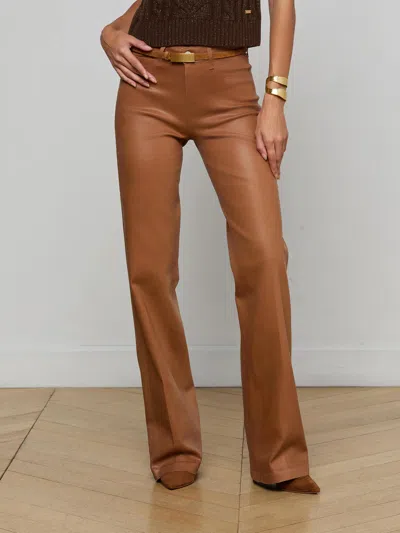 L'agence Clayton Coated Jean In Cognac Coated In Brown