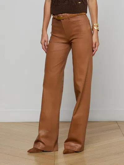 L'agence Clayton Coated Jean In Cognac Coated In Brown