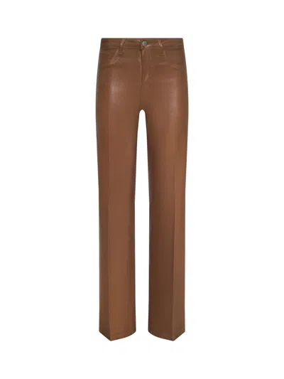 L'agence Clayton Coated Jean In Cognac Coated In Brown
