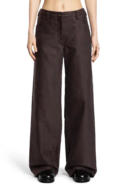 Ziggy Chen Straight Leg Trousers In Brown