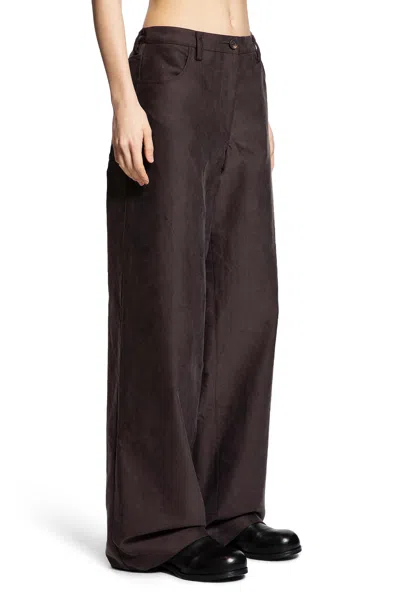 Ziggy Chen Straight Leg Trousers In Brown