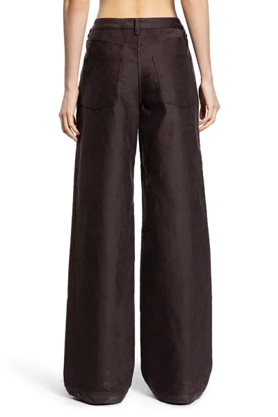 Ziggy Chen Straight Leg Trousers In Brown