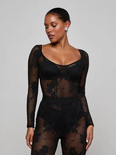 L'agence Gwendolyn Long Sleeve Bodysuit In Black