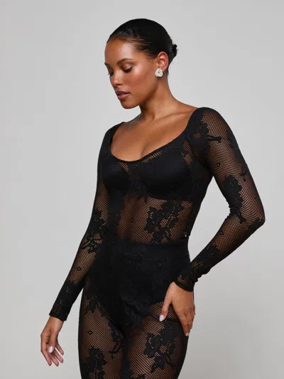 L'agence Gwendolyn Long Sleeve Bodysuit In Black