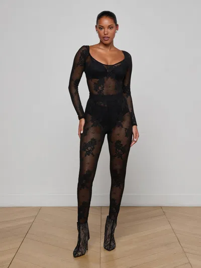 L'agence Gwendolyn Long Sleeve Bodysuit In Black
