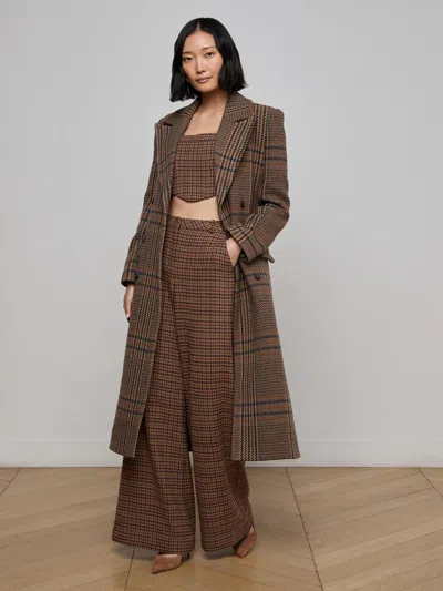 L'agence Kolina Plaid Long Coat In Multi