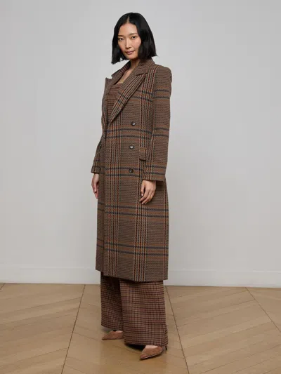 L'agence Kolina Plaid Long Coat In Multi