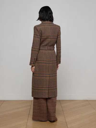 L'agence Kolina Plaid Long Coat In Multi