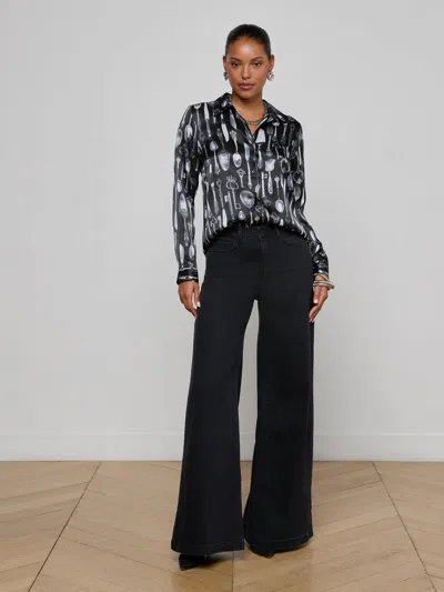 L'agence Tyler Silk Printed Blouse In Animal Print