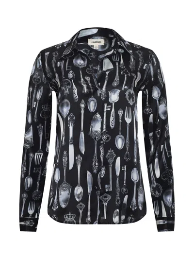 L'agence Tyler Silk Printed Blouse In Animal Print