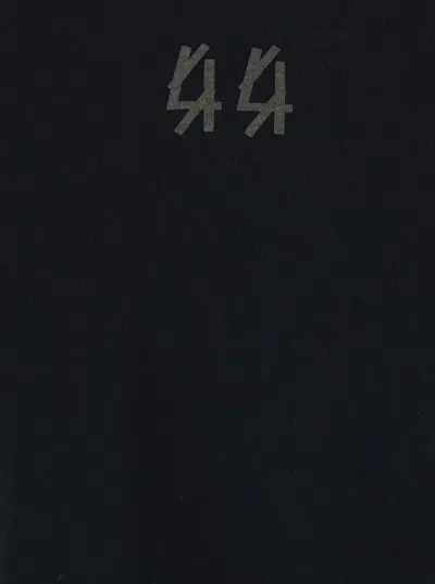 44 Label Group Black Sleeveless Crewneck Top With Logo Detail On The Front And Maxi Logo Print On The Rear In Cotto In Black