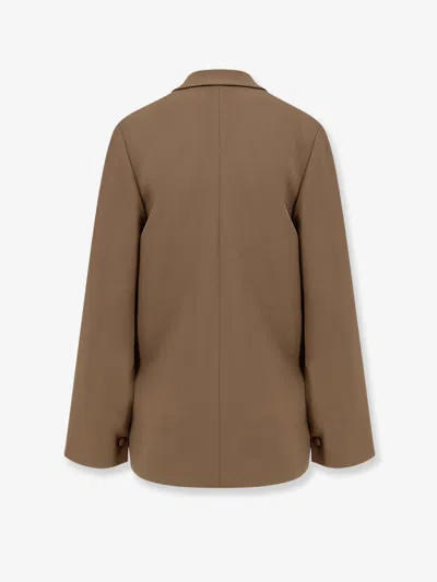 Alberta Ferretti Women Cady Blazer With Cut Out Sleeves In Brown