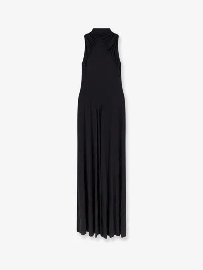 Alberta Ferretti Women Satin Long Dress In Black