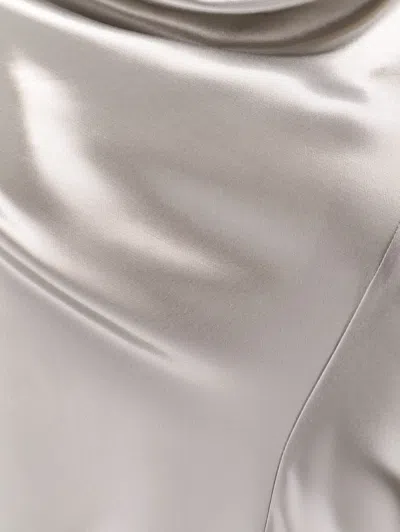 Alberta Ferretti Women Satin Long Dress In Gray