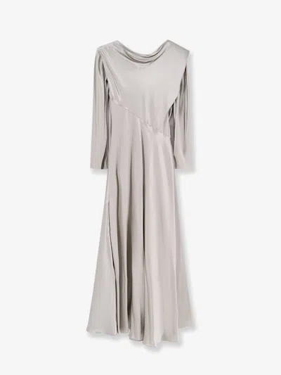 Alberta Ferretti Cut-out Long Sleeve Dress In Gray