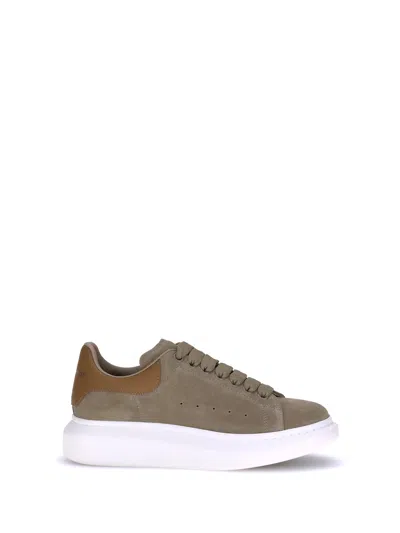 Alexander Mcqueen Men Suede Leather Sneakers In Brown