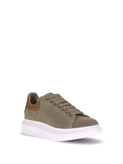 Alexander Mcqueen Men Suede Leather Sneakers In Brown